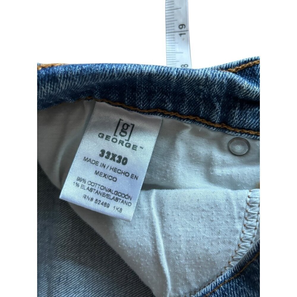 George Men's Slim Straight Blue Jeans - Picture 4 of 8